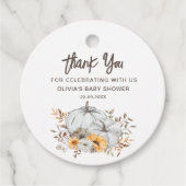 Autumn Pumpkins Baby shower Dank u Bedankjes Labels (Voorkant)