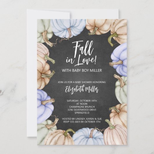 Autumn Pumpkins-Baby shower Kaart (Voorkant)