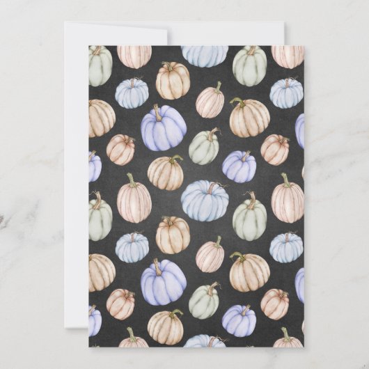 Autumn Pumpkins-Baby shower Kaart (Achterkant)