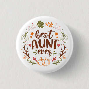 Autumn Pumpkins Best tante Ever T-Shirt Sleutelhan Ronde Button 3,2 Cm