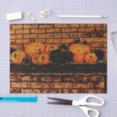 Autumn Pumpkins Black Oranje Brick Tissuepapier (Craft)