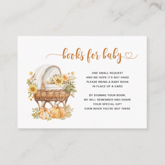 Autumn Pumpkins Boeken voor Baby Informatiekaartje (Voorkant)