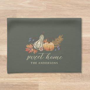 Autumn Pumpkins Bouquet familienaam Theedoek