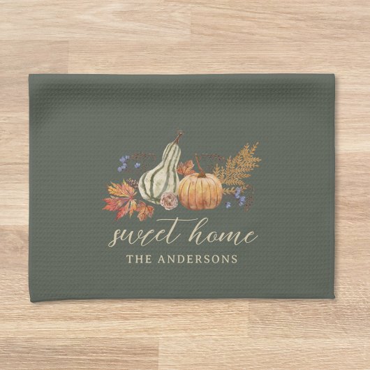 Autumn Pumpkins Bouquet familienaam Theedoek