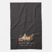 Autumn Pumpkins Bouquet familienaam Theedoek (Verticaal)