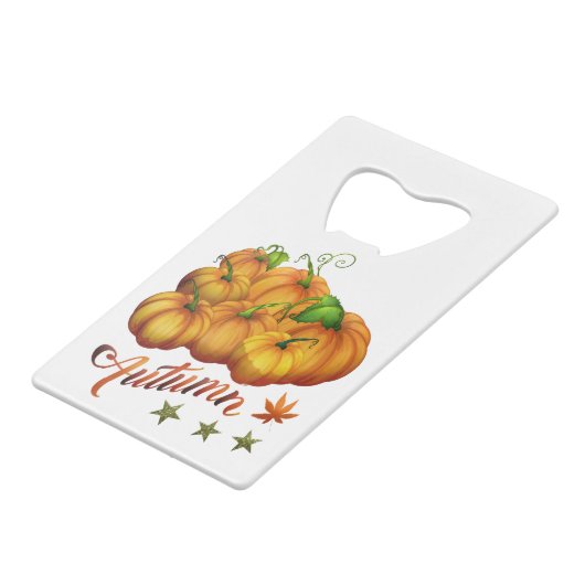 Autumn pumpkins creditkaart flessenopener (Achterkant Gekanteld)