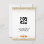 Autumn Pumpkins Floral Glitter Herfst Script QR Co RSVP Kaartje (Achterkant)