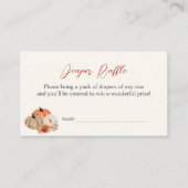 Autumn Pumpkins Flowers Diaper Raffle Informatiekaartje (Voorkant)