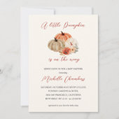 Autumn Pumpkins Flowers Elegant Baby shower Kaart (Voorkant)