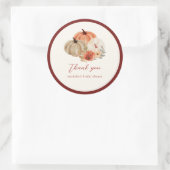 Autumn Pumpkins Flowers Elegant Dank u wel Ronde Sticker (Tas)