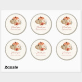 Autumn Pumpkins Flowers Elegant Dank u wel Ronde Sticker (Vel)