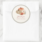 Autumn Pumpkins Flowers Elegant Dank u wel Ronde Sticker (Tas)