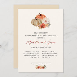 Autumn Pumpkins Flowers Elegant REHEARSAL Kaart