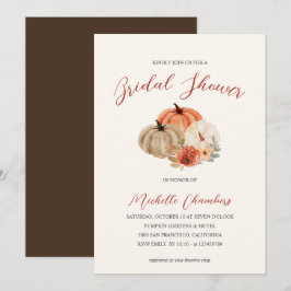 Autumn Pumpkins Flowers Elegant Vrijgezellenfeest Kaart