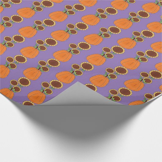 Autumn Pumpkins Gift Wrap Cadeaupapier (Hoek)