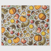 Autumn Pumpkins Gift Wrap | Najaarschotpapier Cadeaupapier (Vlak)