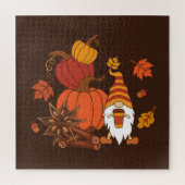 Autumn Pumpkins Gnome Spice Kaart Legpuzzel (Verticaal)