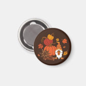 Autumn Pumpkins Gnome Spice Kaart Magneet (Voorkant / Achterkant)