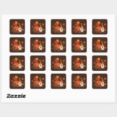 Autumn Pumpkins Gnome Spice Kaart Vierkante Sticker (Vel)