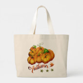 Autumn pumpkins grote tote bag (Achterkant)