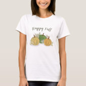 Autumn Pumpkins Happy Herfst Waterverf T-shirt (Voorkant)