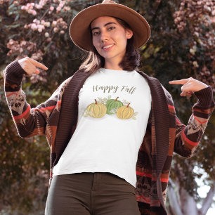 Autumn Pumpkins Happy Herfst Waterverf T-shirt