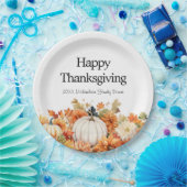 Autumn Pumpkins Happy Thanksgiving Jouw naam Papieren Bordje (Feest)