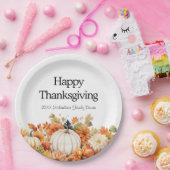 Autumn Pumpkins Happy Thanksgiving Jouw naam Papieren Bordje (Feest)