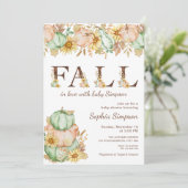 Autumn Pumpkins Herfst in liefde Baby shower Kaart (Staand voorkant)