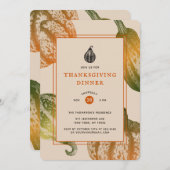 Autumn Pumpkins Ink Stipple Tekening Kaart (Voorkant / Achterkant)