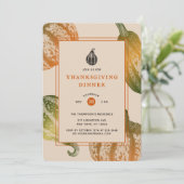 Autumn Pumpkins Ink Stipple Tekening Kaart (Staand voorkant)