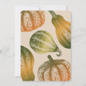 Autumn Pumpkins Ink Stipple Tekening Kaart (Achterkant)