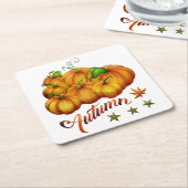 Autumn pumpkins kartonnen onderzetters (Schuin)