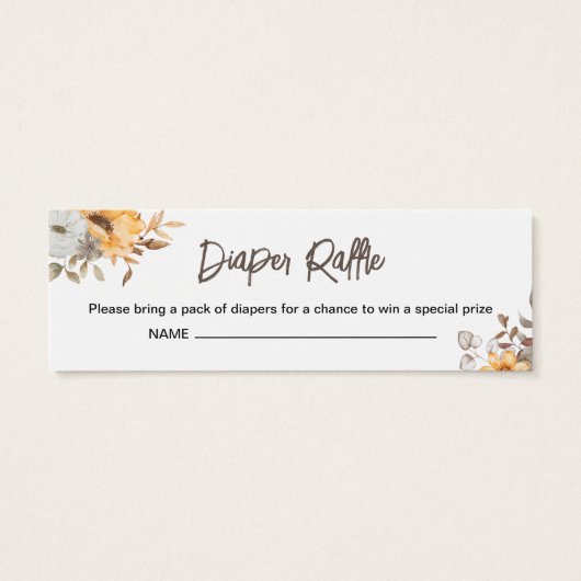 Autumn Pumpkins Luier Raffle Baby shower Mini Visitekaartjes (Achterkant)