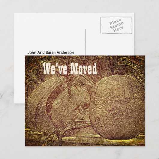 Autumn Pumpkins New Address Moving Briefkaart (Voorkant / Achterkant)