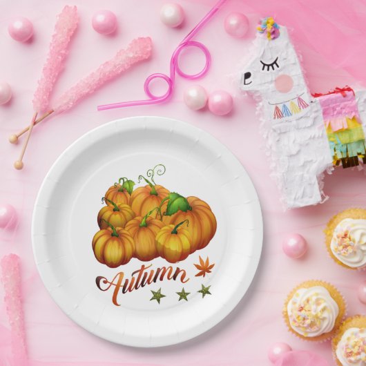 Autumn pumpkins papieren bordje (Feest)