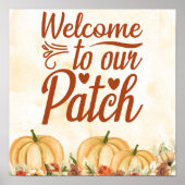 Autumn Pumpkins Patch Welkomstteken Poster (Voorkant)