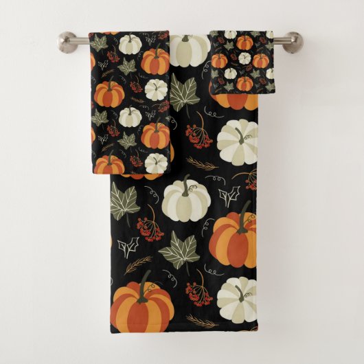 Autumn Pumpkins Pattern Bad Handdoek (Insitu)