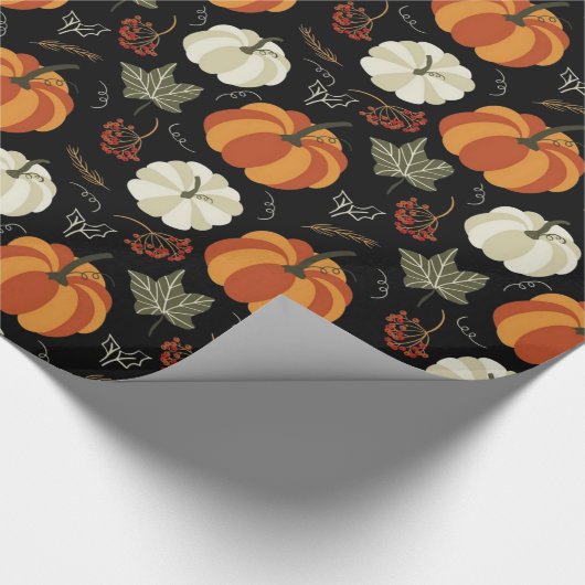 Autumn Pumpkins Pattern Cadeaupapier (Hoek)