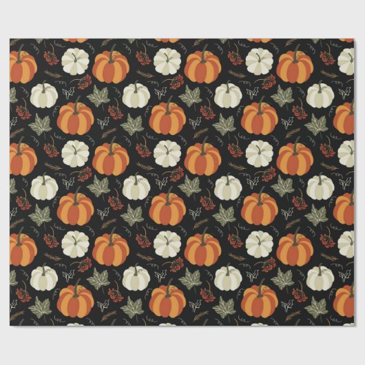 Autumn Pumpkins Pattern Cadeaupapier (Vlak)