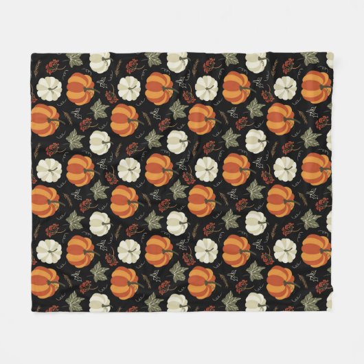 Autumn Pumpkins Pattern Fleece Deken (Voorkant (Horizontaal))