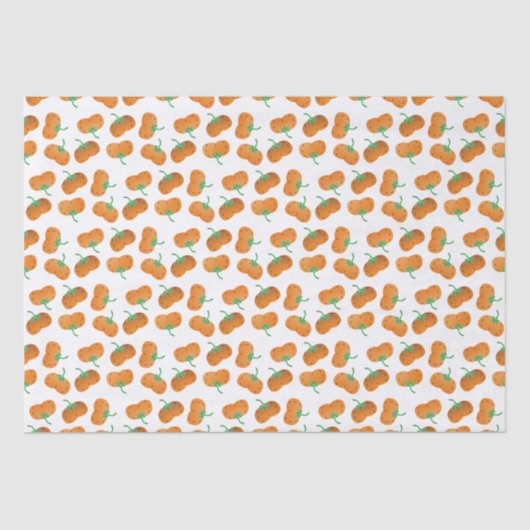 Autumn Pumpkins Pattern Herfst Harvest Oranje Tissuepapier (Voorkant)