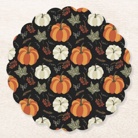 Autumn Pumpkins Pattern Kartonnen Onderzetters (Voorkant)