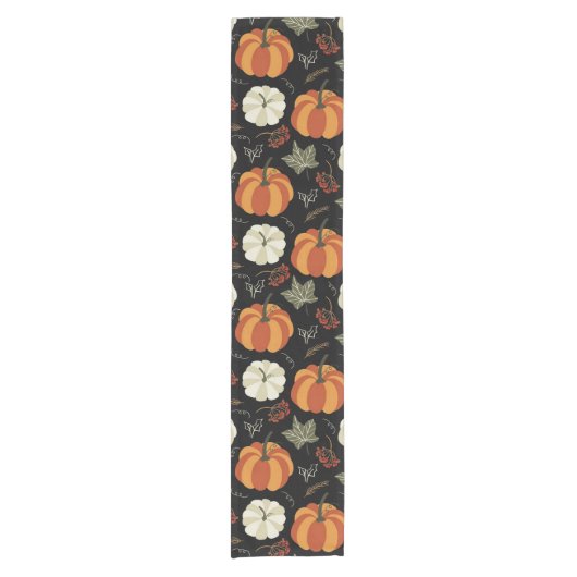 Autumn Pumpkins Pattern Korte Tafelloper (Voorkant)