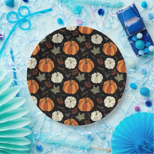 Autumn Pumpkins Pattern Papieren Bordje (Feest)