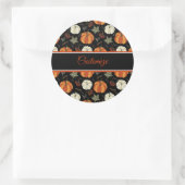Autumn Pumpkins Pattern Ronde Sticker (Tas)