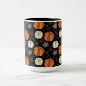 Autumn Pumpkins Pattern Tweekleurige Koffiemok (Center)