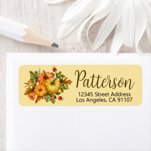 Autumn Pumpkins Return Address Labels (Insitu)