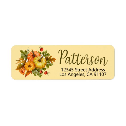 Autumn Pumpkins Return Address Labels (Voorkant)
