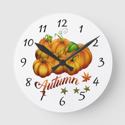 Autumn pumpkins ronde klok (Voorkant)